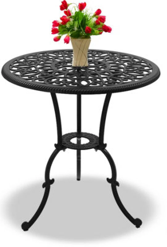 Image of CENTURION SUPPORTS Centurion Supports - bangui Garden & Patio Black Cast Aluminium Bistro Table Bangui Table Black