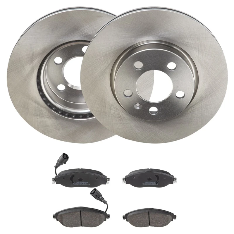 Image of RIDEX 3405B2023 Brake disc and pads set Front Axle, Brake Disc Type: internally vented, incl. wear warning contact Brake Set,disc brakes (3405)