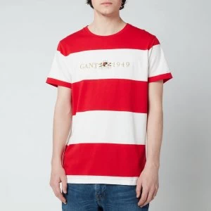Image of GANT Mens Flag Crest T-Shirt - Bright Red - L