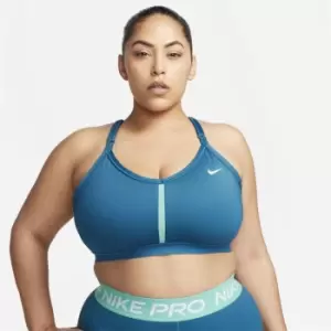 Image of Nike Indy Womens Light-Support Logo Sports Bra - Blue