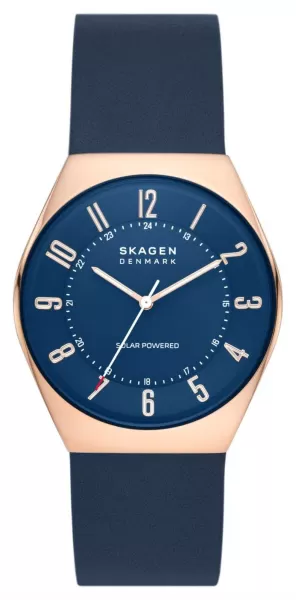 image of Skagen SKW6834 Grenen Blue Dial Blue Leather Strap Watch