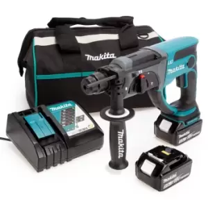 Image of Siegen DHR202 18V LXT SDS Plus Hammer, Toolbag, Charger (2 x 5.0AH Batteries)