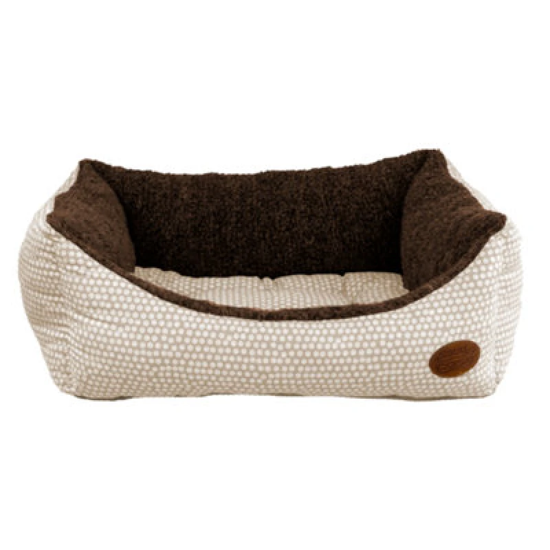 Image of Snug & Cosy Pets Snug And Cosy Mocha Polka Dot Rectangle Bed 25"