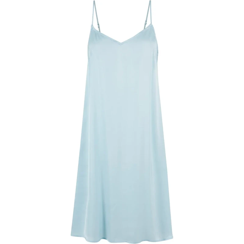 Image of Urban Classics Womens viscose satin babydoll dress Urban Classics Bleu Female M