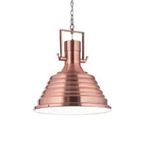 Image of Fisherman 1 Light Dome Ceiling Pendant Copper, E27