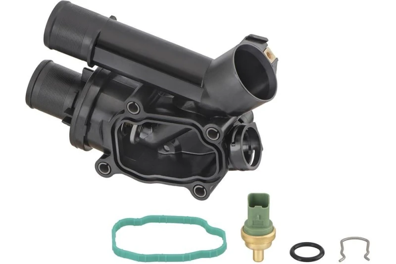 Image of TOPRAN 723 161 Engine thermostat Opening Temperature: 83°C, with gaskets/seals, Synthetic Material Housing, with thermostat Thermostat,coolant (316)
