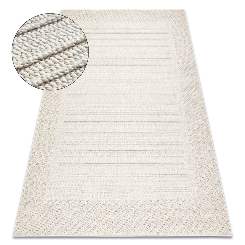 Image of RugsX Carpet Jersey 19261 Cream - Frame, Structural, Loop Boho 80X150 Cm