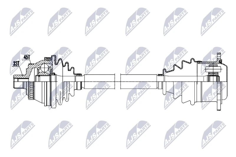 Image of NTY NPW-AU-095 Drive shaft Manual Transmission, Front Axle Right Drive Shaft (13)