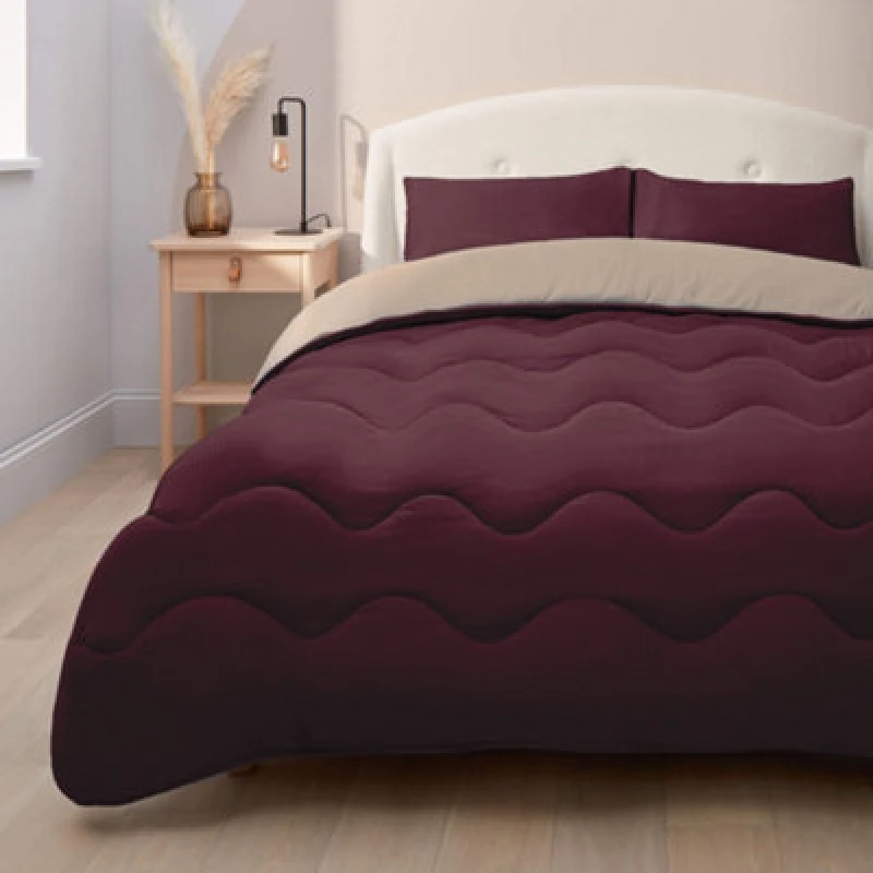 Image of Silentnight Coverless Duvet And Pillowcase - 10.5 Tog - Berry/natural - Double