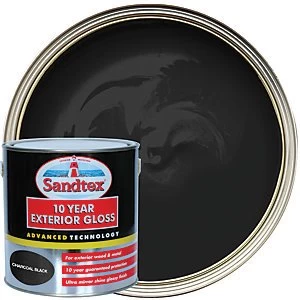 image of Sandtex 10 Year Exterior Gloss Paint - Charcoal Black 2.5L