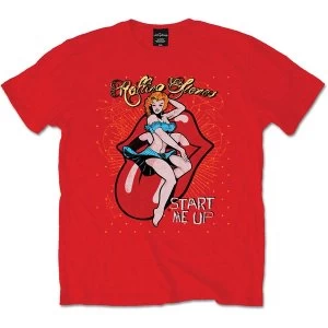 Image of The Rolling Stones - Start me up Unisex Medium T-Shirt - Red