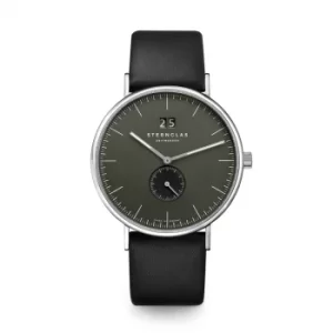 image of Sternglas S01-IV08-PR07 Men&apos;s Ivo Black Leather Strap Wristwatch