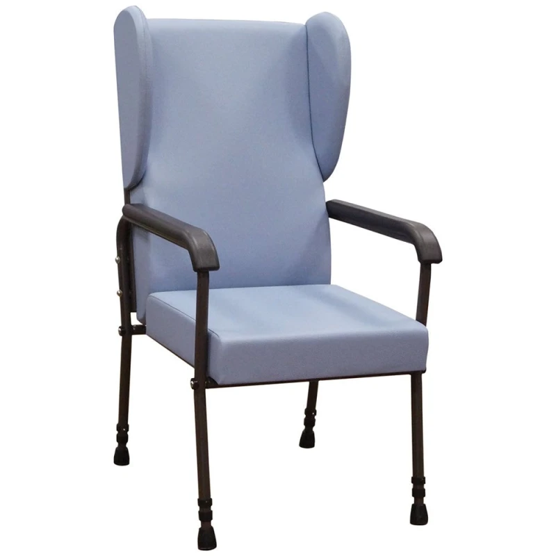 Image of Loops High Back Flat Pack Lounge Chair - Height Adjustable - Easy to Clean - Blue Multi