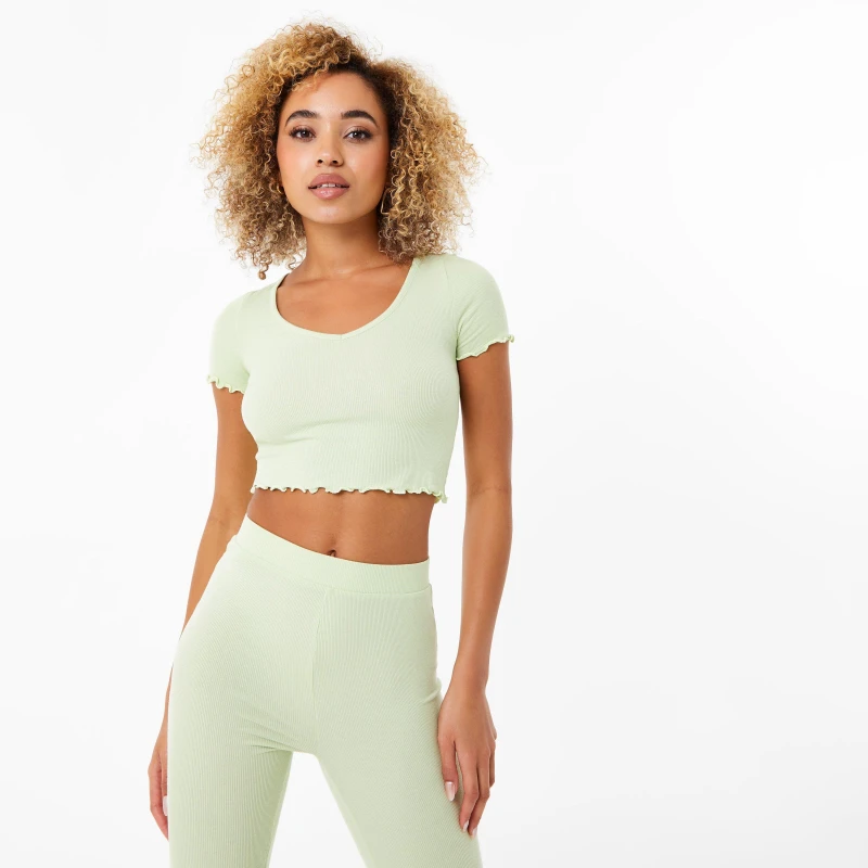 Image of Jack Wills Lettuce Hem Tee - Green Green 12