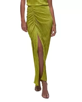 Image of Good American Plisse Ruched Maxi Skirt
