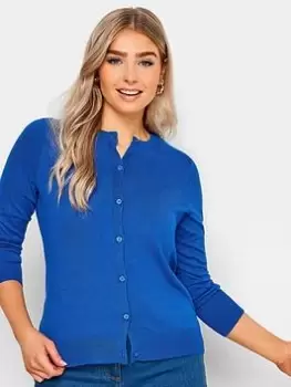 Image of M&Co Petite Petite Button Cardi Blue Size 12-14, Women