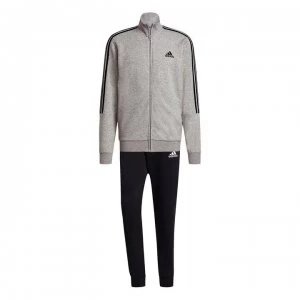 Image of adidas 3 Stripe Tracksuit Mens - Grey/Black