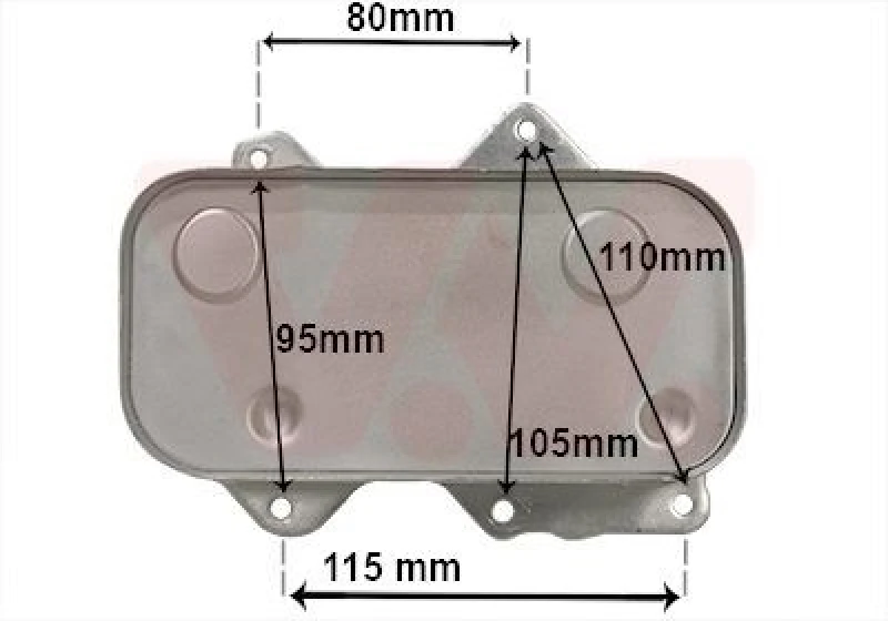 Image of VAN WEZEL Engine oil cooler VAN WEZEL 58013717
