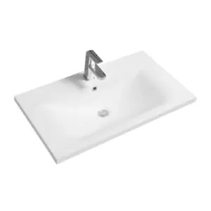 Image of Limoge Thin-edge Ceramic 81Cm Inset Basin With Dipped Bowl