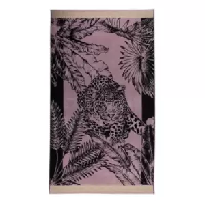 image of Biba Tropical Leopard Beach Towel - Pink