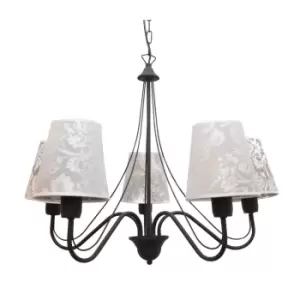 image of Malbo Multi Arm Chandeliers With Shades Black, Grey 65cm