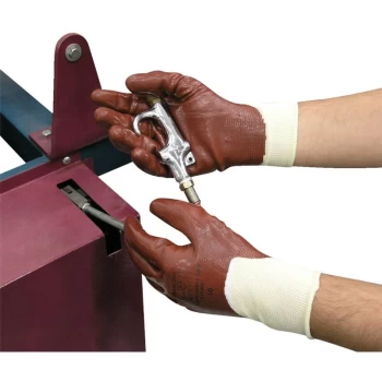Image of 115-MAT Matrix Nitrile Grip F/Coat Gloves Size 8 - Polyco
