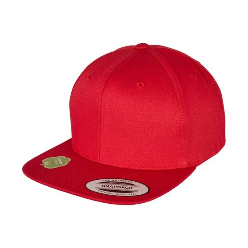 Image of Flexfit by Yupoong Mens Cotton Snapback Cap in Red Red Male One Size