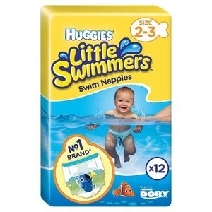 image of Huggies Little Swimmers Size 2-3 Swim Nappies x 12