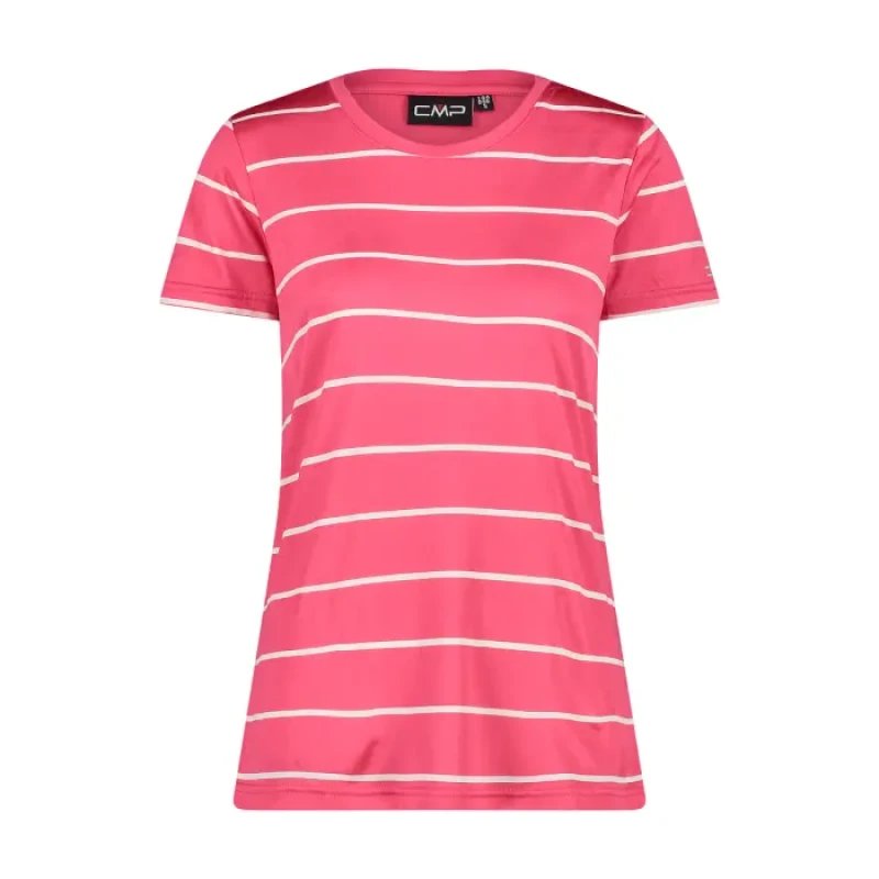 Image of CMP Womens striped round neck T-Shirt CMP Rouge Female 2XS