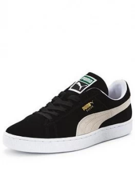 Puma Suede Classic+ Mens Trainers, Black/White, Size 10, Women