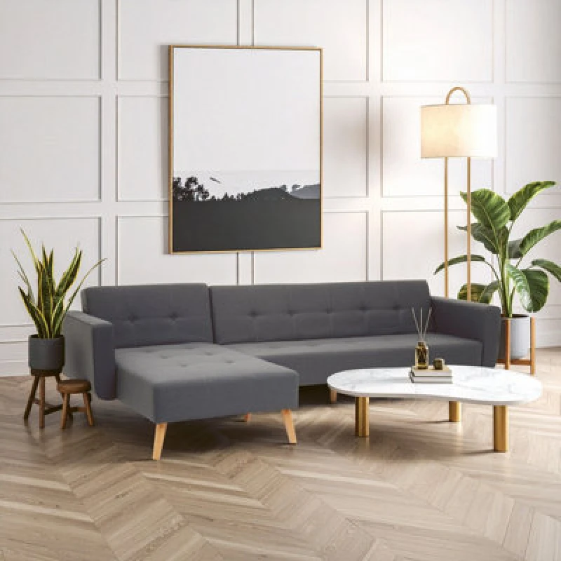 Image of Premier Housewares Interiors by Premier Hagen Large Corner Sofa Bed Grey