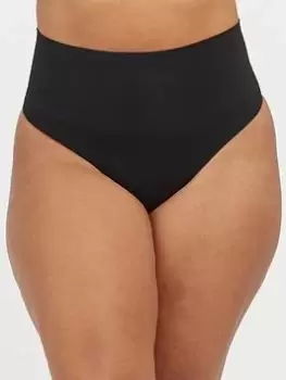 Image of Spanx Ecocare Everyday Thong - Black, Very Black, Size L, Women