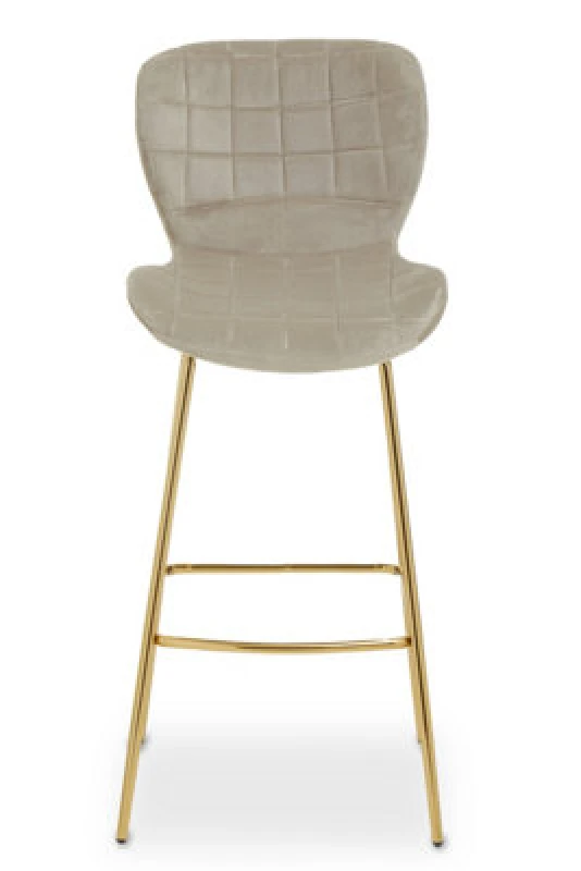 Image of Orsina Warton Mink Velvet Bar Chair