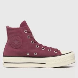 image of Converse Burgundy Cold Fusion Lift Hi Trainers