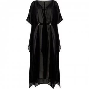 Image of Biba Cold shoulder Black chiffon kaftan - Black