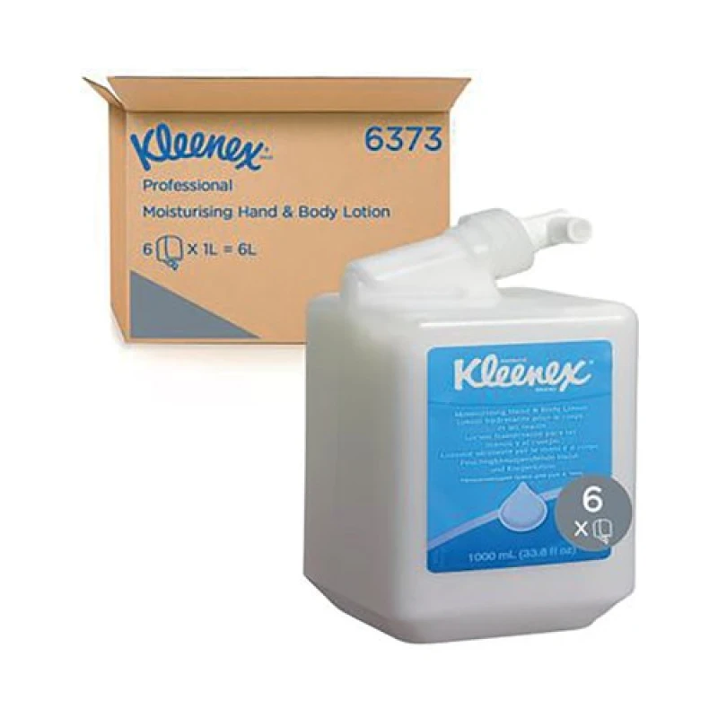 Image of Kleenex Moisturising Hand & Body Lotion White 1 Litre (6 Pack) 6373