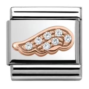Image of Nomination CLASSIC Rose Gold Symbols White Wing Charm 430302/05
