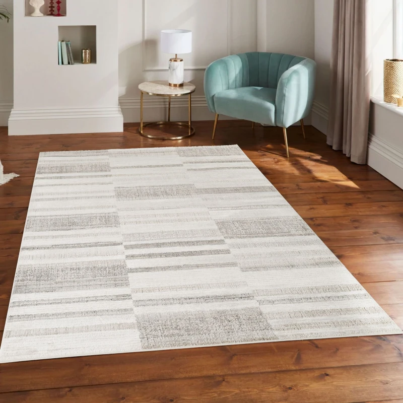 Image of Mabel Modern Contemporary Living Room Area Rug - Abstract Seamless Geometric Design Stone-Patch 200X290 Cm