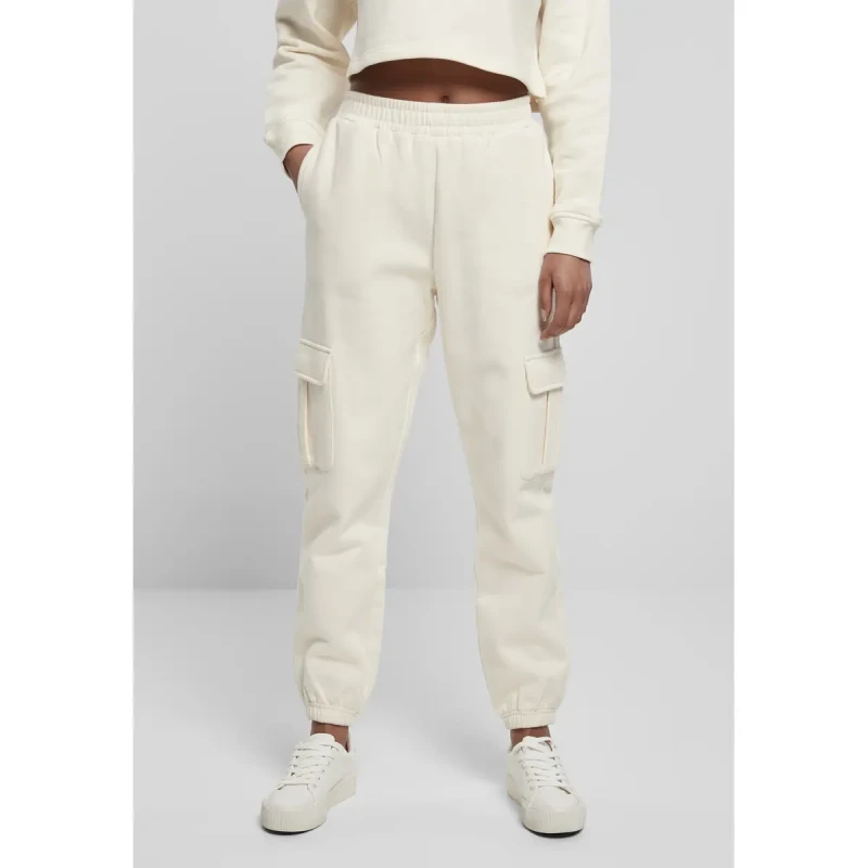Image of Urban Classics Womens trousers Urban Classics high waits cargo- large sizes Blanc Female 4XL