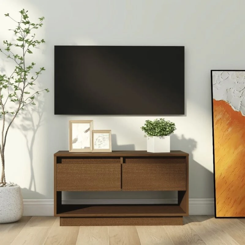 Image of VIDAXL TV Cabinet Honey Brown 74x34x40cm Solid Wood Pine Vidaxl 8720286904800