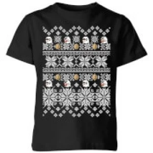 Image of Nintendo Super Mario Retro Boo Kids Christmas T-Shirt - Black - 11-12 Years