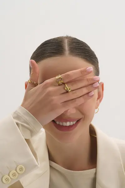 Image of Elk & Bloom 14K Gold Chain Link Stacking Ring Gold