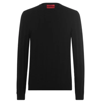 image of Hugo Satu Jacquard Knit Jumper - Black