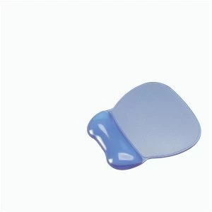 Mouse Mat with Wrist Rest Non Skid Easy Clean Soft Gel Transparent Blue