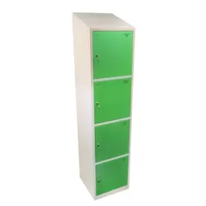Image of Four Tier Hero Metal Locker, Yellow Doors, 1950H x 300W x 300D