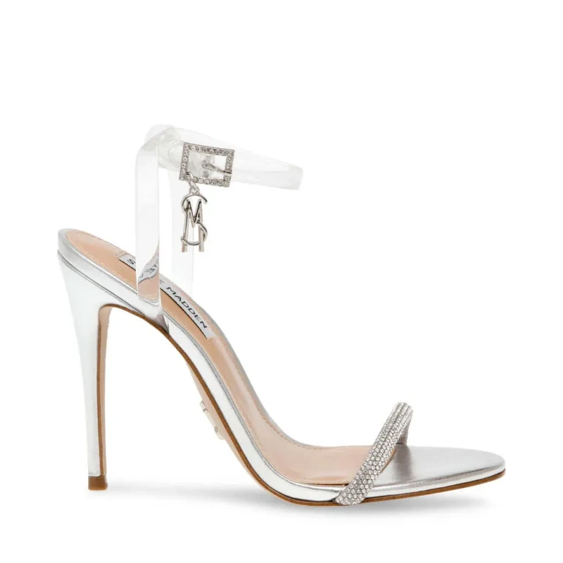 Image of Steve Madden Womens heeled sandals Steve Madden Balia Argente Female 39