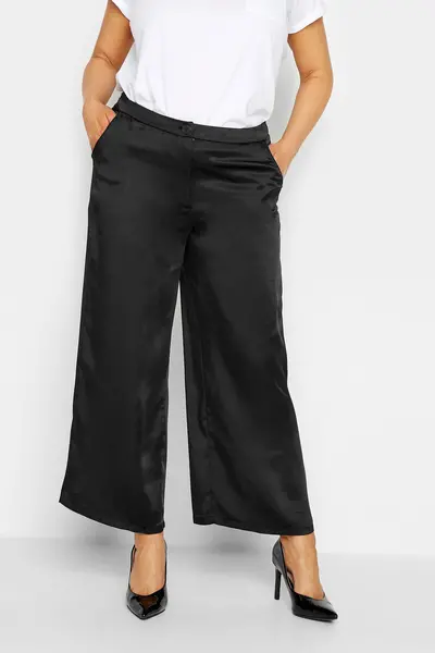 image of M&Co Wide Leg Trousers Black