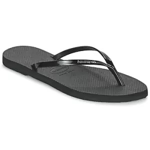 image of Havaianas YOU METALLIC womens Flip flops / Sandals (Shoes) in Black / 4,1 / 2,5,8,3 / 4,6 / 7