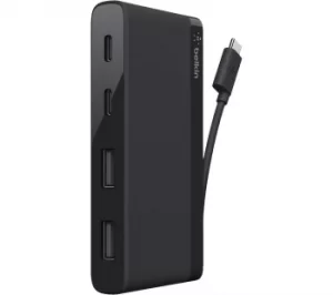 ebelkin USB 3.0 Type c USB C Mini Hub 2x USB c 2x USB A 3.0 Ports Black