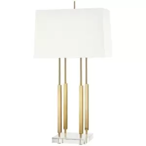 Rhinebeck 1 Light Small Table Lamp Brass, Linen